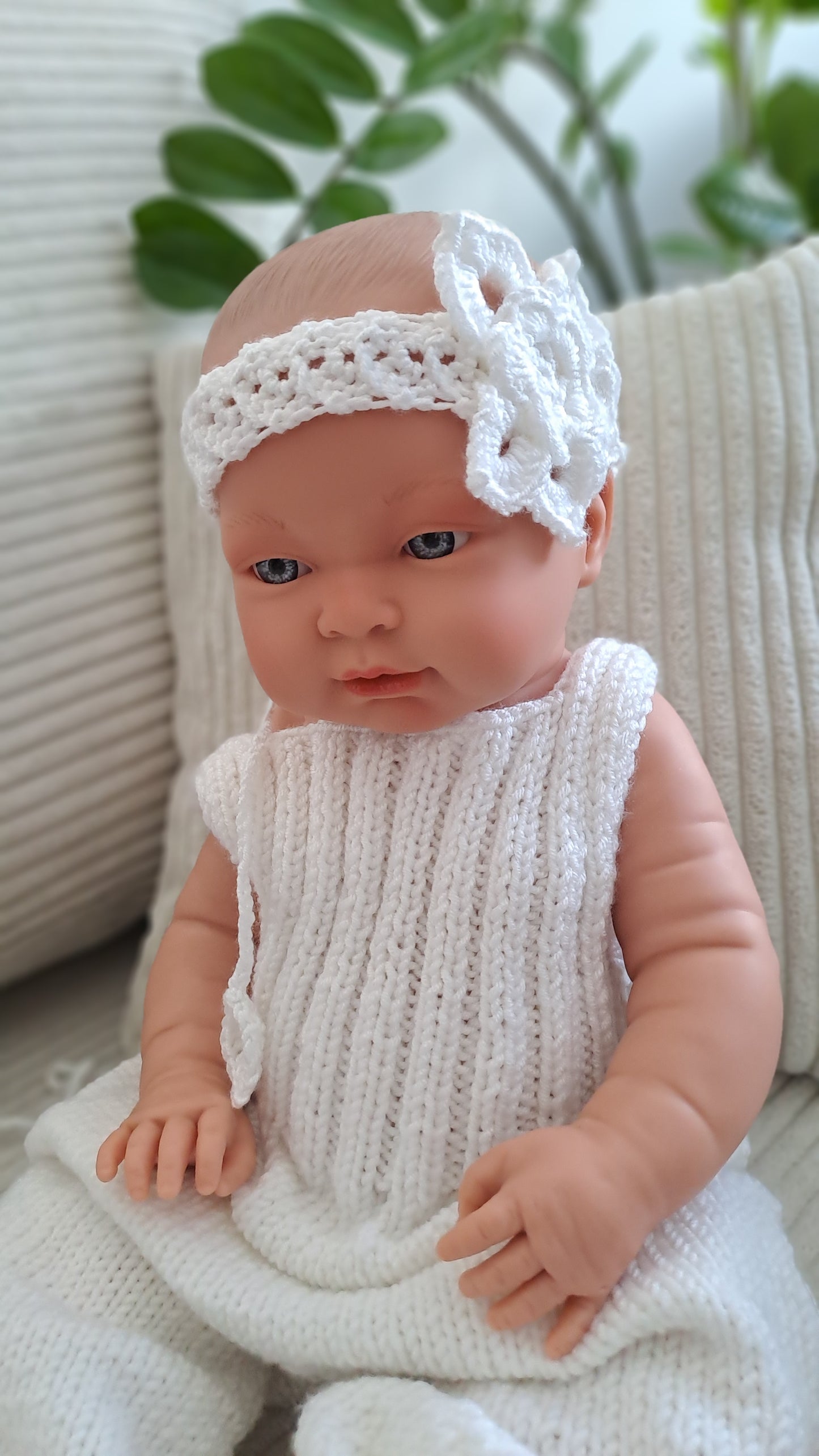 Biela baby čelenka