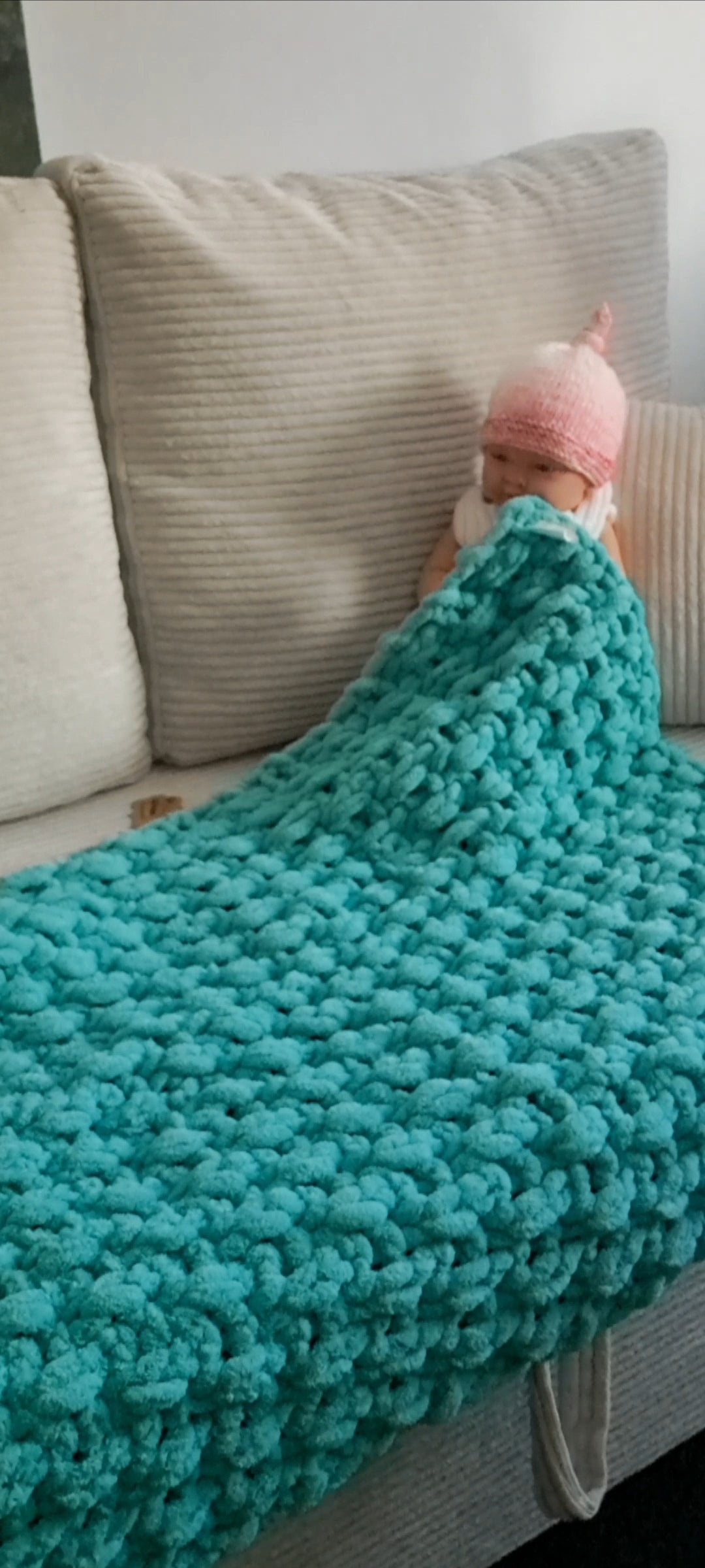 🧸 Mäkučká handmade deka pre najmenších  tyrkysová 💕