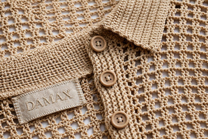 DAMAX - Háčkovaná košeľa Sandy Beige / Ručná práca