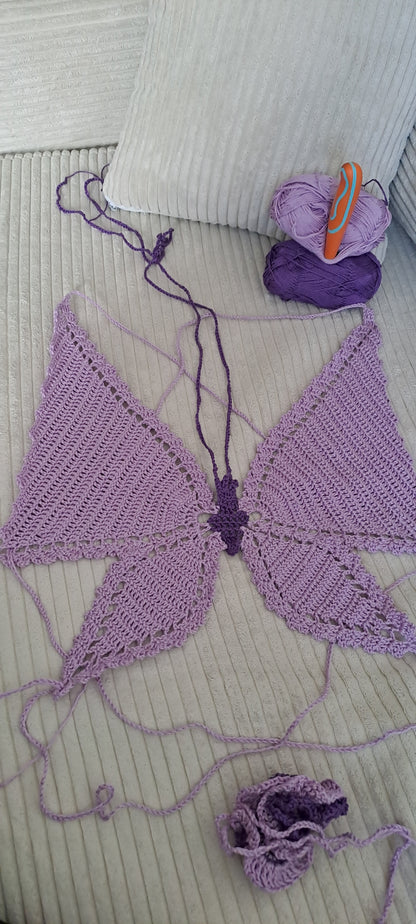 Fialový butterfly top