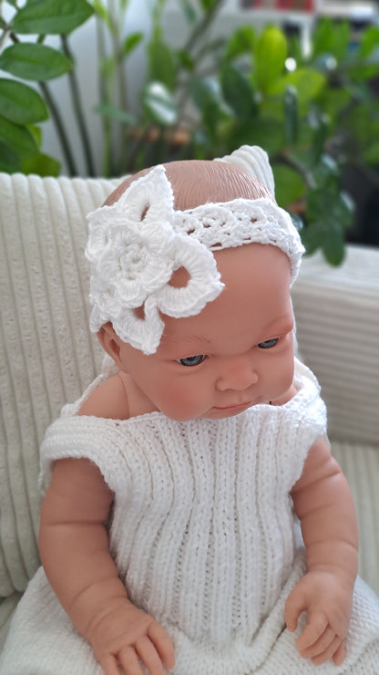 Biela baby čelenka