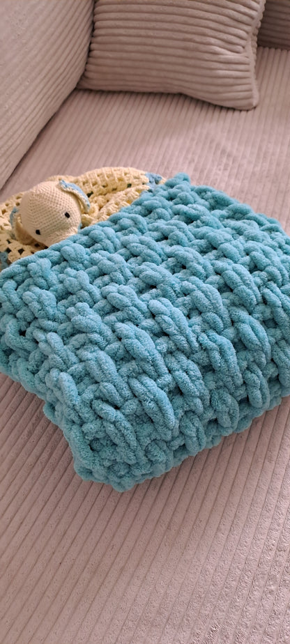 🧸 Mäkučká handmade deka pre najmenších  tyrkysová 💕