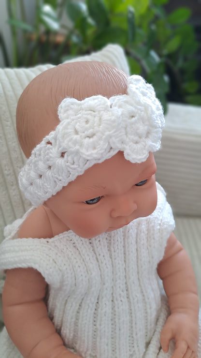 Biela baby čelenka 2