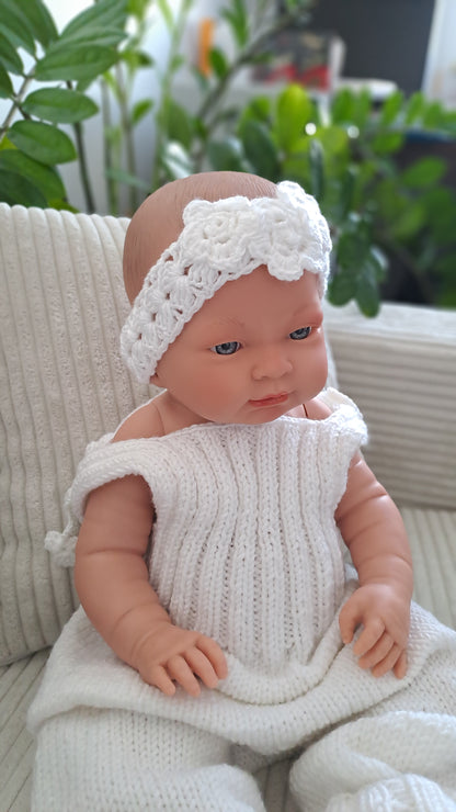 Biela baby čelenka 2