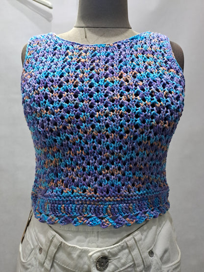Pletený melírovaný croptop