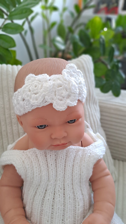 Biela baby čelenka 2